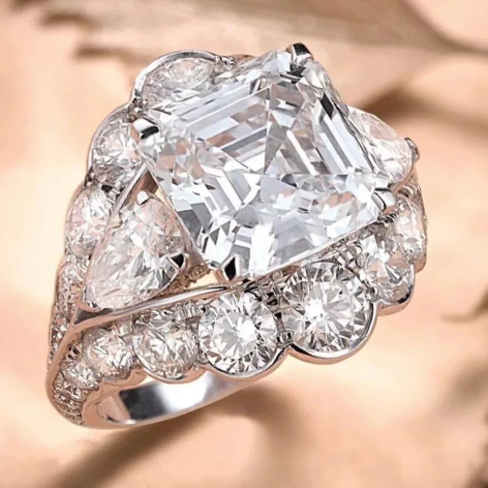 😍Princess Cut Zircon Square Silver Plated Fashion Ring for Women/Girl, L002
